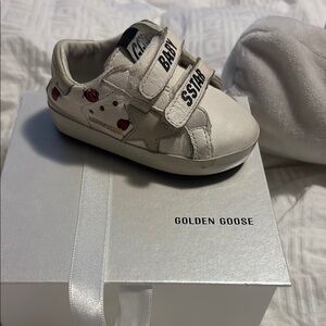 Golden Goose White Sneakers Velcro Low-Top